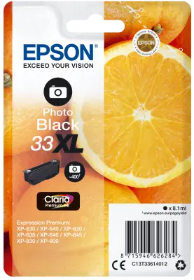 Epson 33XL Claria Premium foto černá / Originální cartridge / XP-900 / 8.1 ml