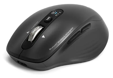 PORT CONNECT Business & Office Collection černá / Bezdrátová nabíjecí myš / Bluetooth & 2.4 GHz / FreeWheel / 3200 DPI