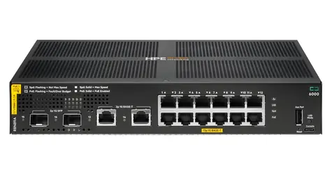 HPE Aruba 6000 12G / Switch / 12x Gigabit RJ45 / PoE+ Class4
