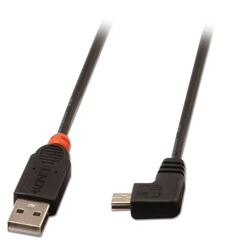 Lindy USB-A - Mini-USB B 90° černá / USB kabel / 2 m