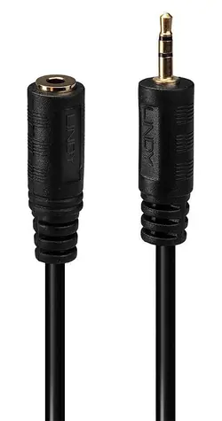 Lindy Jack 2,5 mm/3,5 mm černá / Audio redukce / 0,2 m