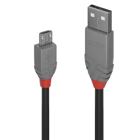 Lindy USB 2.0 černá / Kabel USB / USB A - Micro-USB B / 2 m / 480 Mbit/s
