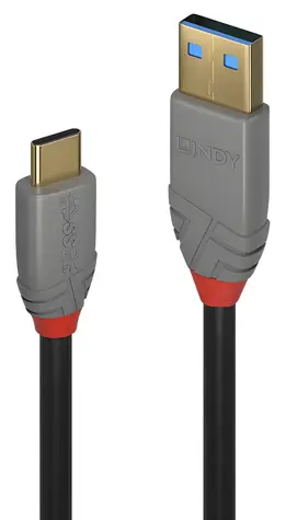 Lindy USB-C - USB-A 0,5 m černá / Kabel / USB 3.2 / 10 Gbit/s