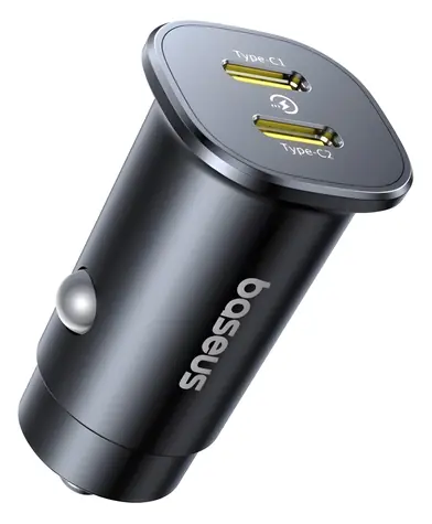 Baseus GoTrip Cosmic Black / Nabíječka do auta / 2× USB-C / 30W