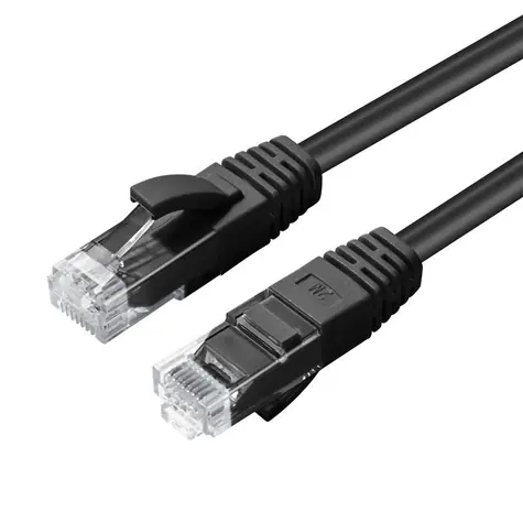 MicroConnect CAT6a 10m černá / Síťový kabel / U/UTP / LSZH / PoE