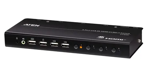 Aten 4-Port USB 4K HDMI KVMP černá / KVM přepínač / 4x HDMI / 4K 4096×2160 / USB
