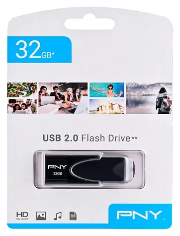 PNY Attaché 4 černá / Flash disk / 32 GB / USB 2.0 / čtení 25 MB/s