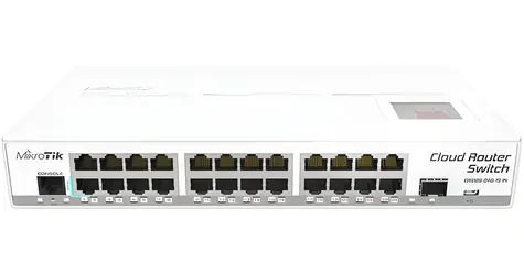 MikroTik CRS326-24G-2S+RM / Cloud Router Switch / 512 MB RAM / 24x GLAN / 2x SFP+ / RouterOS L5 / 1U rack