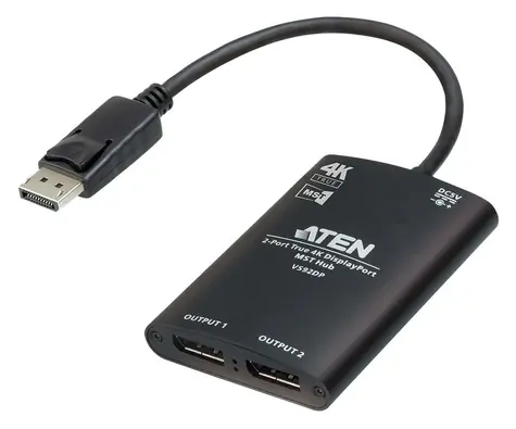 ATEN 2-Port True 4K DisplayPort / Rozdělovač videa / 2 výstupy / True 4K