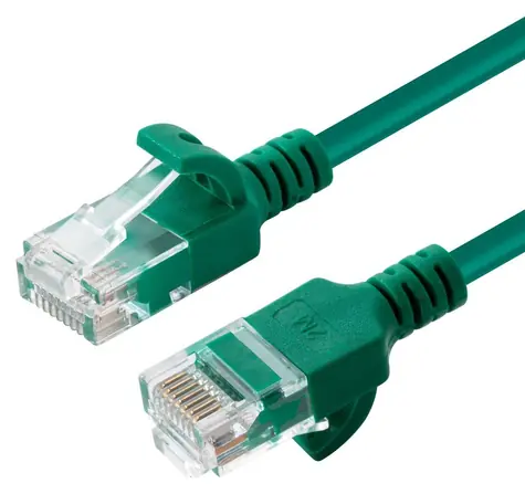 MicroConnect U/UTP CAT6A SLIM zelená / Patch kabel / 0,15 m / RJ-45