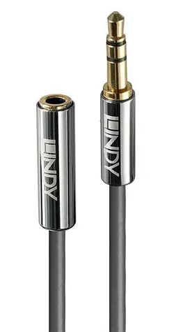Lindy Cromo antracitová / Audio kabel jack 3,5 mm / 5 m