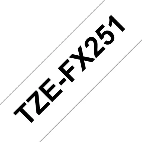 Brother TZE-FX251 bílá/černá / Páska pro tiskárnu štítků / flexibilní / laminovaná / 24 mm / 8 m