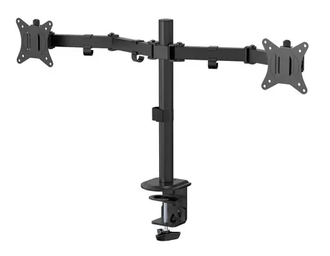 eSTUFF Dual Office Monitor Desk černá / Stolní držák pro dva monitory / 17-32