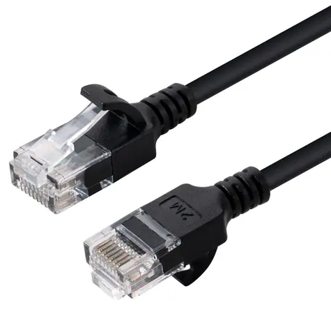 MicroConnect CAT6a U/UTP Slim 0.15m černá / Patch kabel / RJ-45