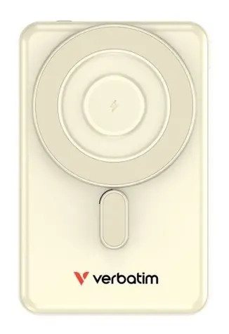 Verbatim Charge 'n' Go 2C zlatá / Magnetická bezdrátová powerbanka / 5000 mAh / 2× USB-C / MagSafe / 15–20 W