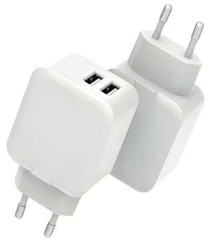 CoreParts Nabíječka bílá / 2x USB-A / 12 W / 100-240 V