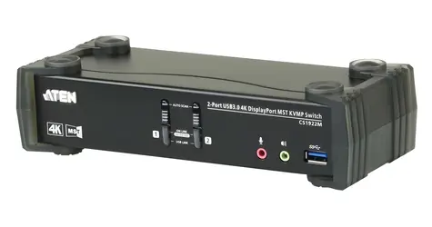 Aten 2-port KVMP Switch MST černá / KVM switch / 2x DisplayPort / 4K UHD / USB