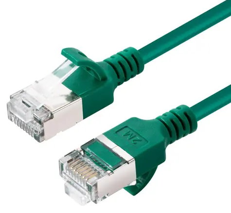 MicroConnect zelená / Síťový kabel / CAT6a U/FTP Slim / LSZH / RJ-45 / 10 m