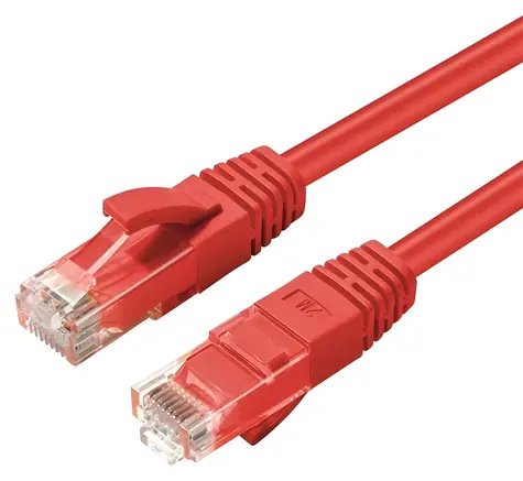 MicroConnect CAT6a U/UTP 7,5m červená / Patch kabel / RJ-45 / PoE / LSZH