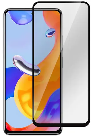 eSTUFF Xiaomi Redmi Note 10 černá / Ochranné tvrzené sklo / plně nalepovací / temperované sklo