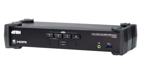 Aten 4-Port USB 3.0 4K HDMI KVMP černá / KVM switch / 4K 4096×2160 / USB 3.0 / HD audio