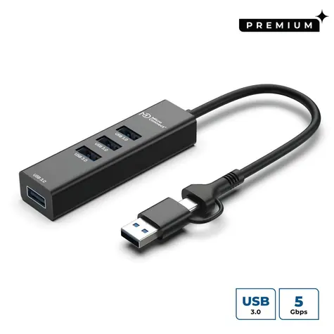 MicroConnect Premium USB 3.0 Hub 4-portový černá / USB hub / 4x USB 3.0