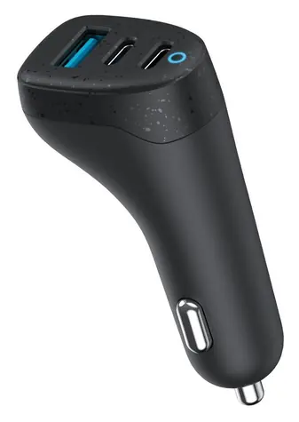 eSTUFF INFINITE Tripple černá / USB Autonabíječka / 1x USB / 2x USB-C / Rychlé nabíjení