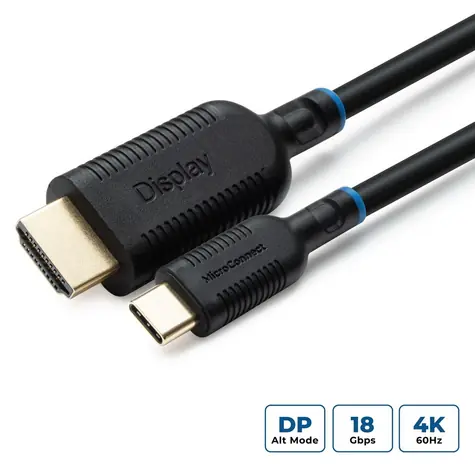 MicroConnect USB-C (M) - HDMI (M) 0,5m černá / Kabel / 4K