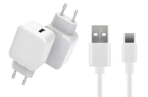 CoreParts bílá / USB nabíječka / USB-C kabel 3 m / 12 W