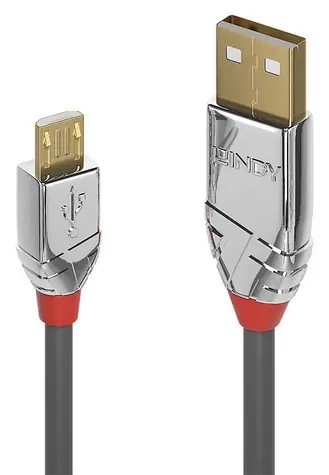 Lindy USB-A - Micro-USB B / Kabel / USB 2.0 / 5 m / šedá
