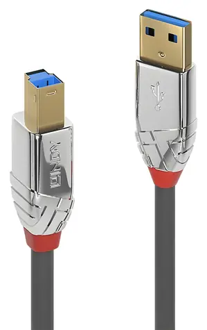 Lindy USB 3.0 A-B šedý / Kabel USB / USB-A / USB-B / 5 Gbit/s / 5 m