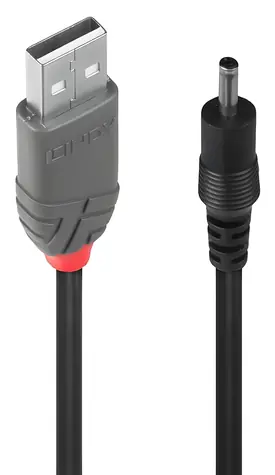Lindy USB-A - DC černá / Napájecí kabel / 5 V / 1,5 m