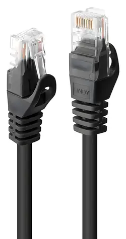 Lindy černá / Patch kabel / Cat 6 U/UTP / RJ45-RJ45 / 3 m
