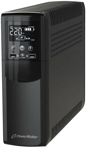 PowerWalker VI 600 CSW IEC / Záložní zdroj UPS / 600 VA / 360 W / 8x IEC C13 / LCD / USB