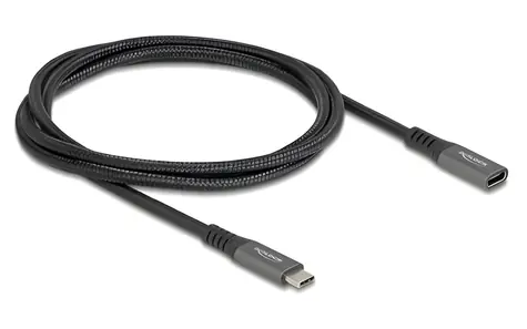 Delock USB-C 1m černá / Prodlužovací kabel / USB 3.2 Gen 2 10 Gbps / USB-C (M) - USB-C (F) / PD 100W / 4K 60Hz