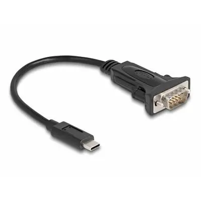 DeLock USB Type-C - RS-232 / Adaptér / D-Sub 9 pin / FTDI FT232RL / černá