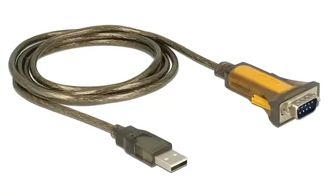 DeLock USB 2.0 Typ-A na RS-232 DB9 / Adaptér / 1,5 m / rozšířený teplotní rozsah -40 až 85 °C