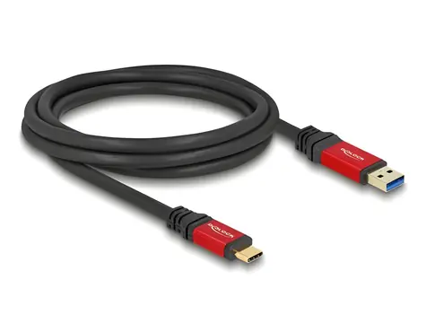 Delock USB-A - USB-C černá, červená / Kabel / USB 3.2 Gen 2 (10 Gbit/s) / 2 m
