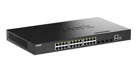 D-Link DGS-1530-28P / PoE Switch / 24x Gigabit PoE+ / 4x SFP+ 10G / L2+ Managed / 128 Gbit/s