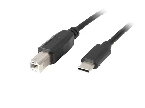 Lanberg USB-C (M) na USB-B 2.0 1,8m černá / Datový kabel
