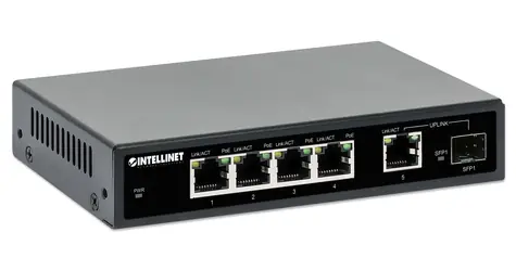 Intellinet 5-Port Gigabit PoE+ Switch 91W / Switch / 5-port / 1000 Mbps / 1x SFP