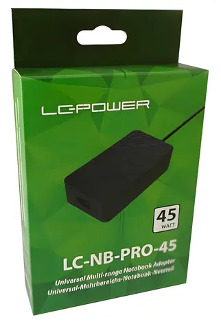 LC-Power LC-NB-PRO-45 / Napájecí adaptér pro notebook / 45 W / Univerzální / Kabel 1,2 m