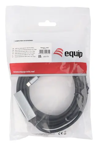 Equip 133356 černá / Aktivní prodlužovací kabel USB-C / USB 3.2 Gen 1 / 5 Gbit/s / 5 m