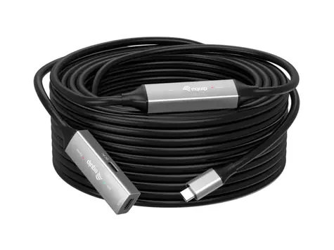 Equip 133357 černá / Aktivní prodlužovací kabel USB-C / USB-C na USB-C / 10 m / USB 3.2 Gen 1 / 5 Gbit/s
