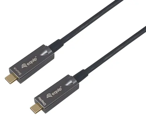 Equip USB-C 3.2 Gen 2 AOC černý / Kabel USB-C – USB-C / 10 m / 10 Gbit/s / 8K 60 Hz / PD 60 W