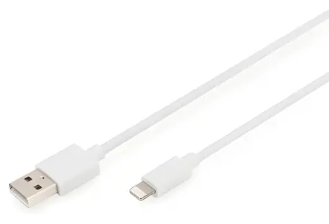 Digitus bílá / Nabíjecí a datový kabel / USB-A - Lightning / MFI / 2 m