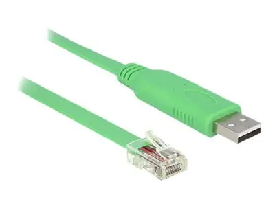 DeLock 62960 zelená / Adaptér / USB 2.0 Typ-A na RS-232 RJ45 / FTDI FT232RL / pro konzole Cisco