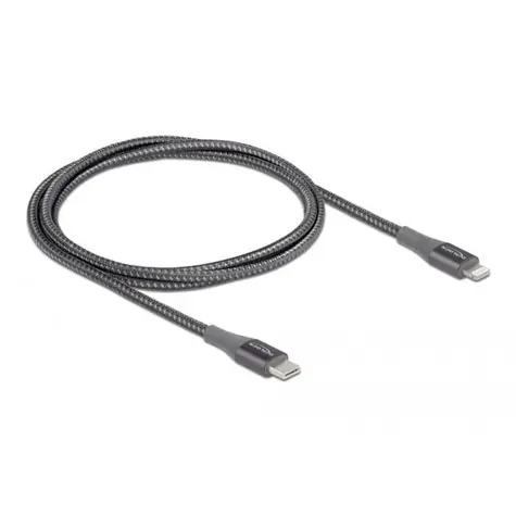 Delock šedá / Datový a nabíjecí kabel / USB-A / Lightning / 1 m
