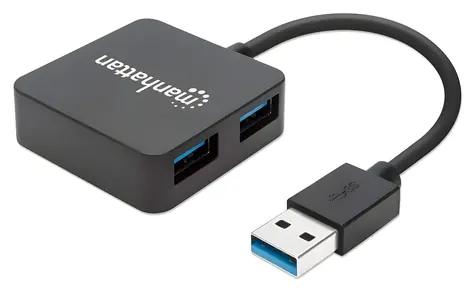 Manhattan USB 3.0 Hub černý / 4x USB / Bus Power