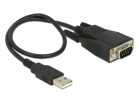 DeLock 62958 USB 2.0 Typ-A - RS-232 DB9 černá / Adaptér / ESD ochrana / FTDI FT232RL / 35 cm